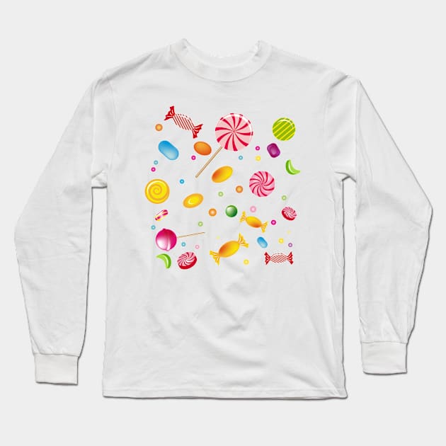 A lot of candy, candy, lollipops and chewing gum Long Sleeve T-Shirt by Kisho